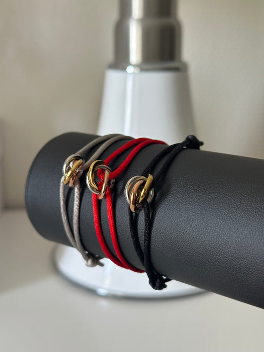 Bracelet 3 anneaux cordon