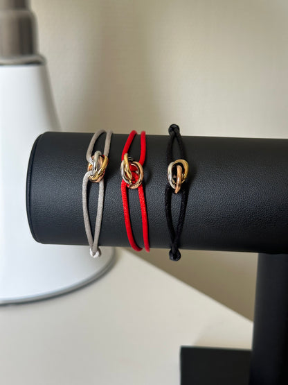 Bracelet 3 anneaux cordon